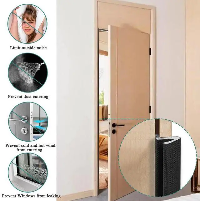 Alt view image 4 of 7 - Kerf Weather Stripping for Door Seal Strip, 60 Ft, Black | Q Foam Door Weatherstrip Seal, Front Door Seal Strip for Door Frame with Slot Card, Slot Installation, Easy Cut to Size