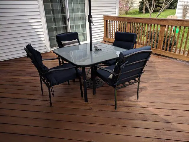 Alt view image 5 of 6 - #1 Deck Premium Semi-Transparent Outdoor Wood Stain and Sealer in One - Water Based Wood Stain for Decks, Fences, & Siding - 1 Gallon (Dark Walnut)