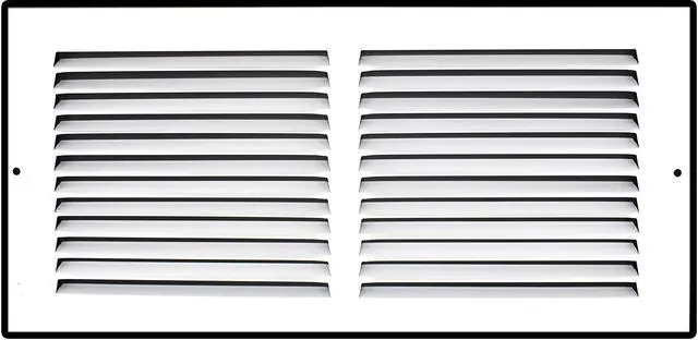 Alt view image 4 of 7 - Fits 14x6 Duct Opening | Steel Return Air Grille by | Vent Cover Grill for Sidewall and Ceiling | White | HVAC Cold Air Intake Grille | Outer Dimensions: 15.75"W X 7.75"H