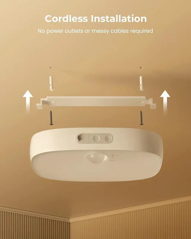 Alt view image 7 of 7 - Shower Lights IP65 Waterproof, Motion Sensor Ceiling Light, Rechargeable Closet Light with 10000mAh Battery, LED Shower Lamp for Bathroom, Cordless Ceiling Lamp with RGB Colors, Remote Control