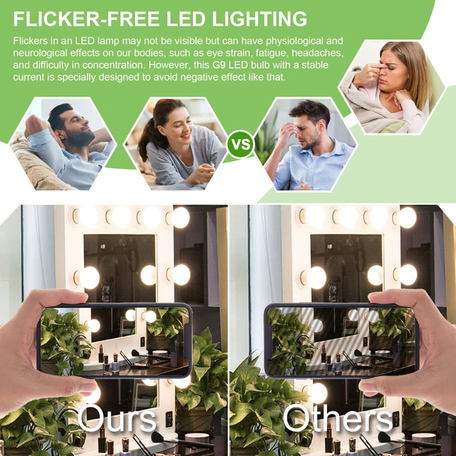 Alt view image 5 of 7 - 8 Pack LED Vanity Light Bulbs for Bathroom 4000K Natural Daylight E26 Base, 60W Equivalent, 5W, 500LM, CRI 85+, Non-dimmable Standard Base LED Globe Light bulbs for Bathroom Vanity Mirror