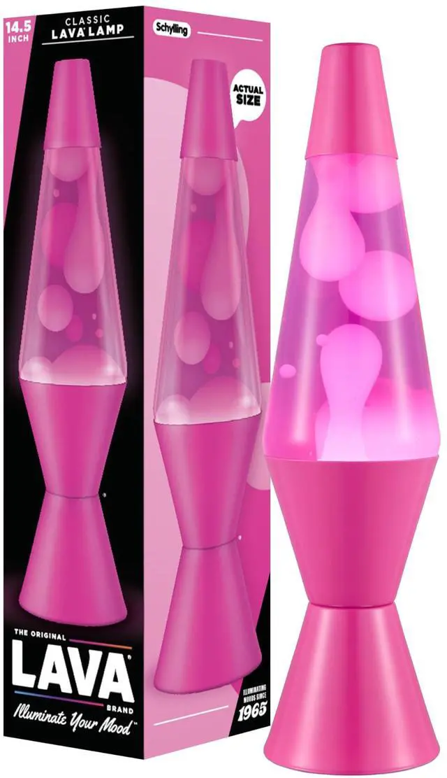 Main image of Lava The Original Lamp - New 14.5" Wild Pink Classic Liquid Motion Lamp - White Wax and Pink Liquid - Item #2361 (Amazon Exclusive)