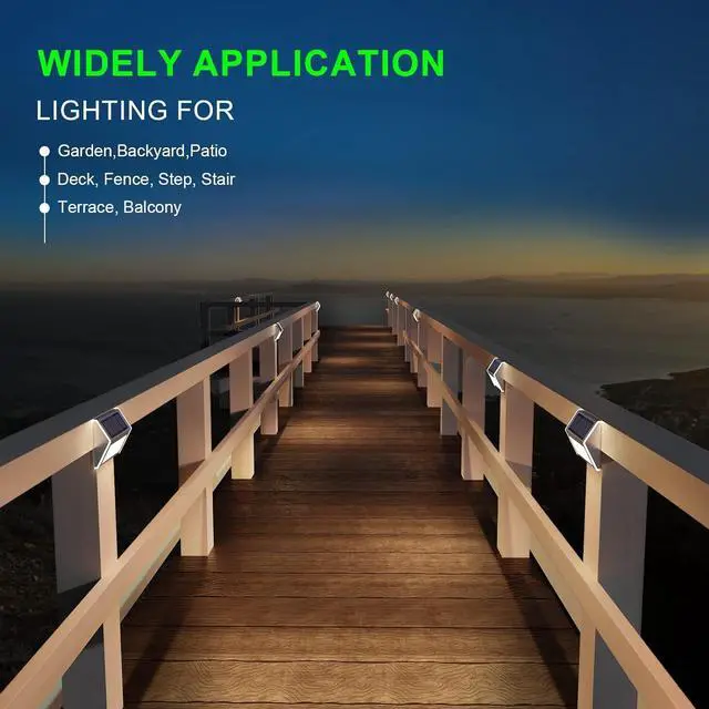Alt view image 6 of 7 - Solar Powered Lights Ideal for Step, Fence, Deck, Stair-Cool White-6P | Stainless Steel, Waterproof, Automatic Dusk to Dawn, Anti-Rust, Energy Efficient, Perfect for house decor