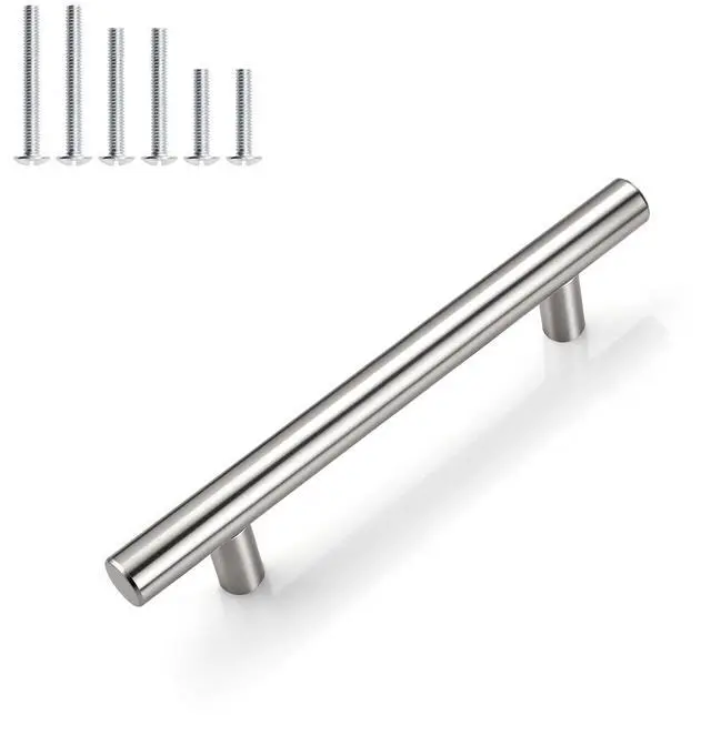Main image of 30 Pack 3-3/4 Inch (96mm) Hole Center Cabinet Pulls, Brushed Nickel Cabinet Handles, Stainless Steel Kitchen Cabinet Handles, Silver Satin Nickel Kitchen Drawer Pulls, 6'' Overall Length