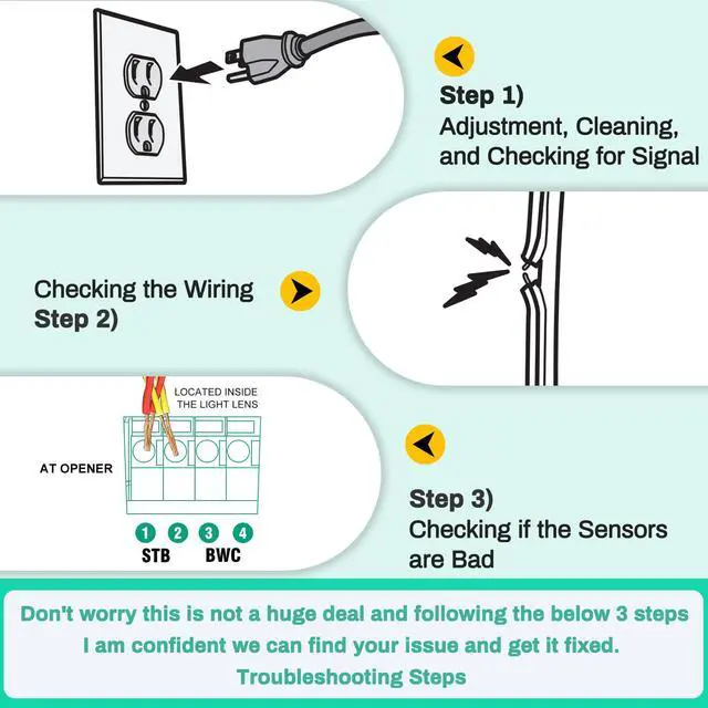 Alt view image 3 of 6 - for Genie Garage Door Sensor, Replacement for Genie/Overhead Garage Door Sensor, Compatible with Genie/Overhead Garage Door Opener Made After 1993, Item Includes Two Sensors (Receiving&Sending)