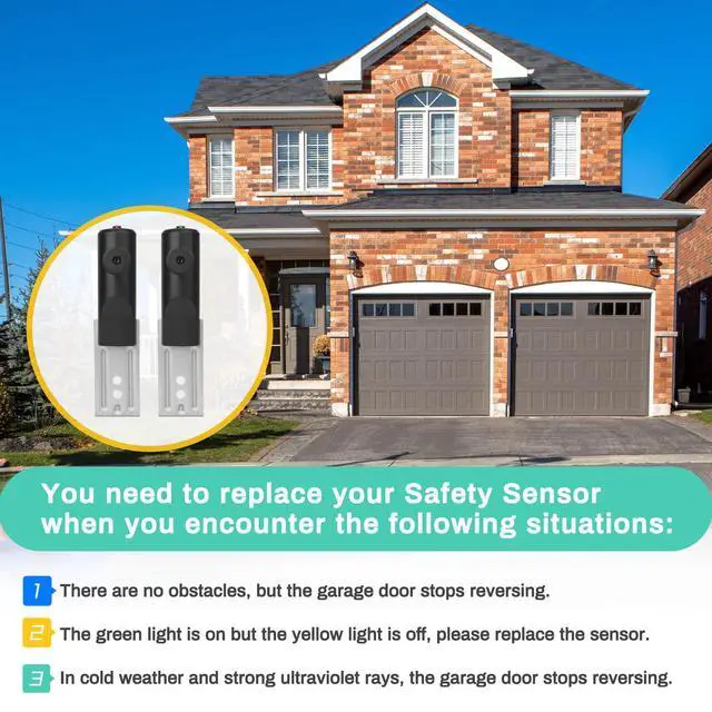 Alt view image 4 of 6 - for Genie Garage Door Sensor, Replacement for Genie/Overhead Garage Door Sensor, Compatible with Genie/Overhead Garage Door Opener Made After 1993, Item Includes Two Sensors (Receiving&Sending)