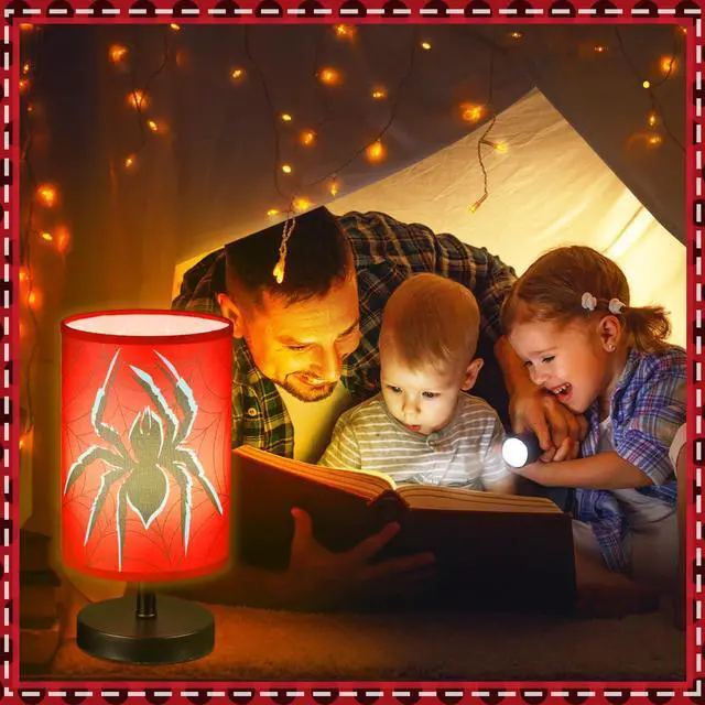Alt view image 7 of 7 - Spider Table Lamps Gifts 3 Colors Dimmable Lights 11.02 x 5.12 Inch Spider Night Light Bedroom Bedside Lamps for Room Bedroom Desk Home Decor Birthday Gifts