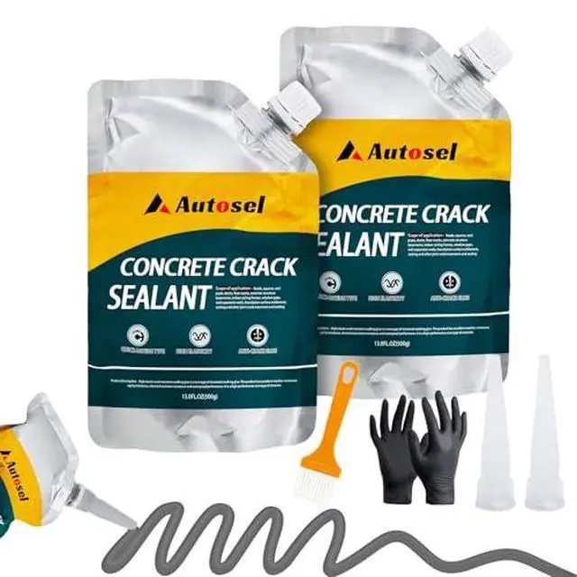 Alt view image 2 of 7 - Concrete Crack Filler, High Elasticity Cement Crack Repair Sealant, Self-Leveling Waterproof Caulking Glue for Driveways, Walkways, Patios, Outdoor Concrete Joint Repair-2 PCS