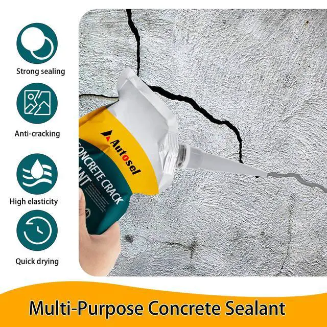 Alt view image 4 of 7 - Concrete Crack Filler, High Elasticity Cement Crack Repair Sealant, Self-Leveling Waterproof Caulking Glue for Driveways, Walkways, Patios, Outdoor Concrete Joint Repair-2 PCS