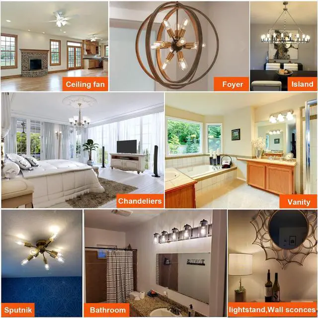 Alt view image 7 of 7 - T45 E26 Led Bulb 60 watt,Edison Bulbs,Neutral White 4000K,Clear | Dimmable,6w=60w led light bulbs,600lm,AC120V,ETL,No flicker,E26 Edison Bulb for Chandelier,Sputnik,Bathroom Light Bulbs,6Pack