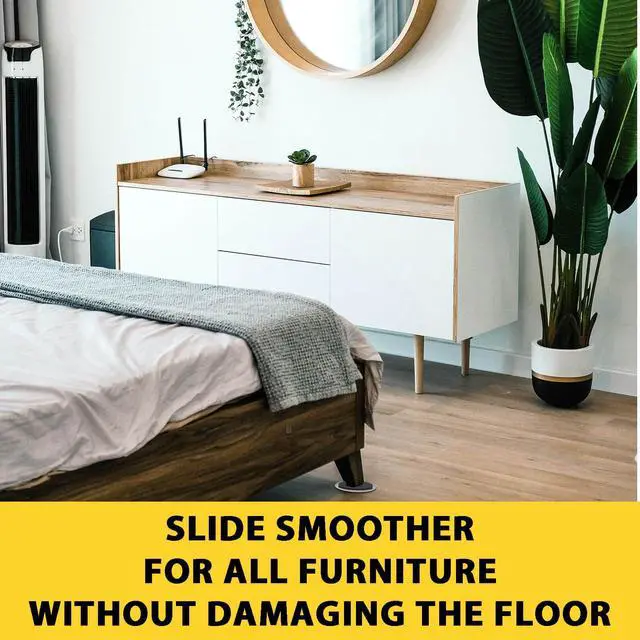 Alt view image 3 of 7 - 8 Pieces Furniture Sliders, 9 1/2" Sliders for Carpet Hardwood Floors Large Heavy Furniture, Reusable Heavy-Duty Gliders Movers Plastic Moving Pads Protectors (8 PCS 9 1/2" Beige)
