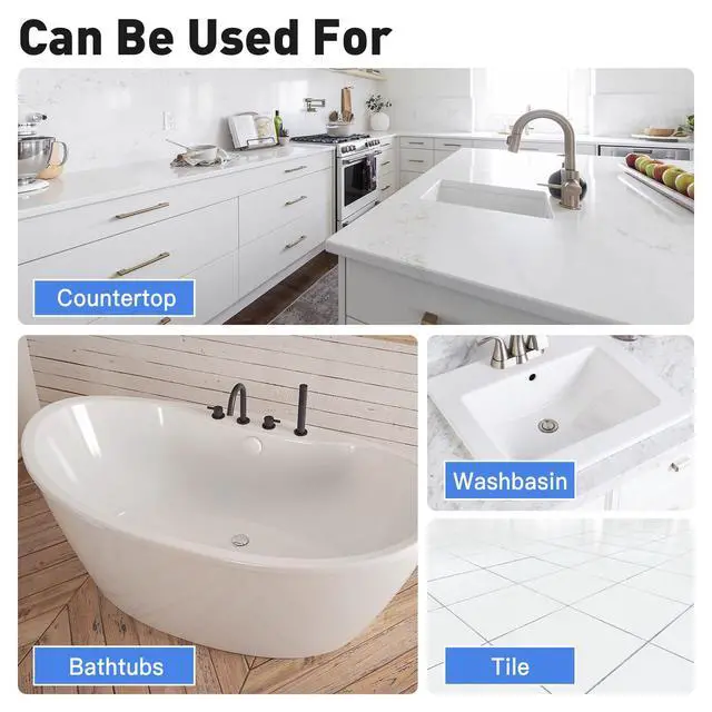 Alt view image 5 of 7 - Tub Paint, Tub and Tile Refinishing Kit 33oz with Tools, Tile Refinishing Kit White Bathtub Paint Water Based &Low Odor, Easy to Use Sink for Bathroom Kitchen, Semi-Gloss White, 50-55sq.ft