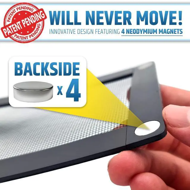 Alt view image 3 of 7 - Powerful Magnetic Vent Screen Mesh Covers (3-Pack) That Will Never Move or Fall - for Floor, Wall & Ceiling Registers of Width 5" to 6", Length 11" to 12" - Super Strong Neodymium Magnets | Black