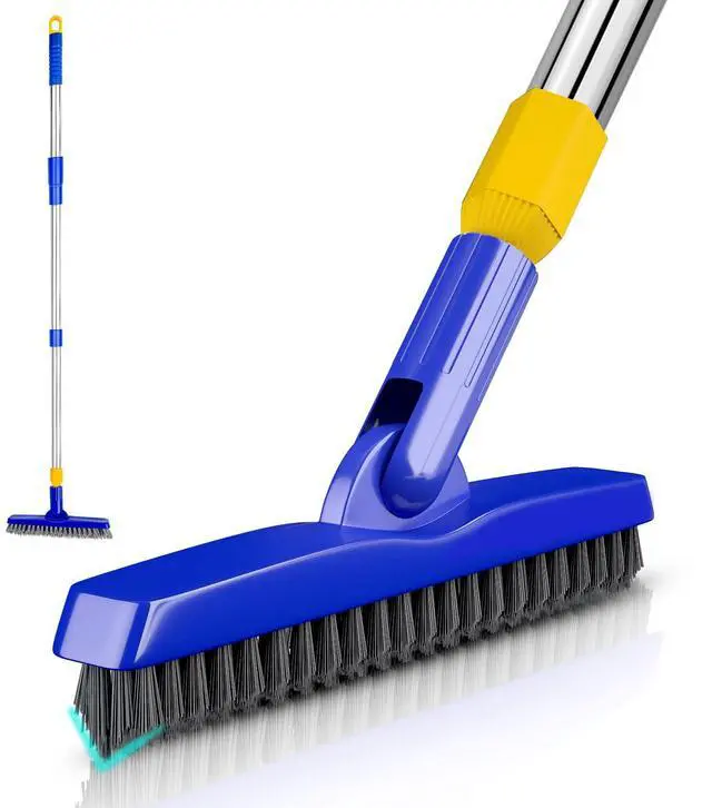Main image of Grout Brush with Long Adjustable Handle, Swivel Scrub Brush, V-Shape Grout Line Scrubber with Stiff Bristle for Deep Cleaning Tile Grout, Shower, Kitchen, Hard-to-Reach Corners
