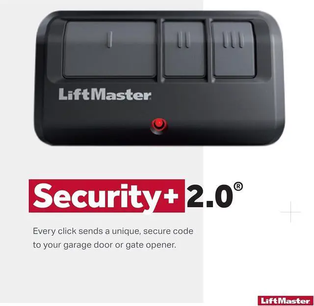 Alt view image 3 of 6 - 893Max Security+ 2.0 3-Button Gate Operator Remote Control with Visor Clip - Pack of 2