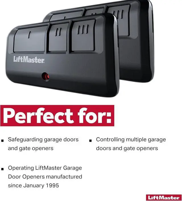 Alt view image 6 of 6 - 893Max Security+ 2.0 3-Button Gate Operator Remote Control with Visor Clip - Pack of 2