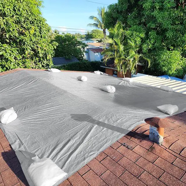 Alt view image 7 of 7 - Tarps Heavy Duty Waterproof 10x12 FT,Sliver 12 Mil Large Tarps with Grommets and Reinforced Edges,UV Resistant,Tear&Fade Resistant,Finished for Outdoors Patio Boat,Roof,Camping,10x12 FT