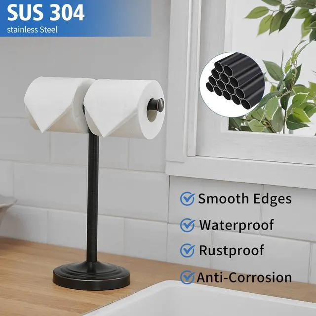 Alt view image 6 of 7 - Oil Rubbed Bronze Hand Towel Holder Stand Countertop Towel Rack | 13 Inch Bathroom Kitchen Vanity T-Shape Towel Stand Free Standing Stainless Steel Towel Bar Towel Ring