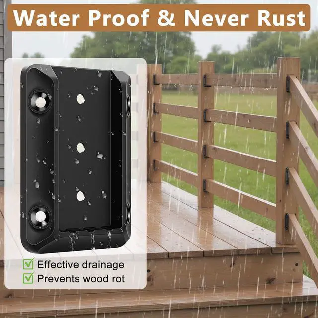 Alt view image 4 of 6 - DN Mate 40 Pack Deck Railing Brackets for 2x4 (Actual 1.5x3.5) Handrail | Quick Setup,Strong Connection 2x4 Brackets for Wooden Fence Stair Porch, Includes Coated Screws and Drill Bit BC40