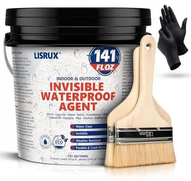 Alt view image 2 of 7 - Transparent Waterproof Sealant, 141 Oz Invisible Waterproof Agent, Transparent Waterproof Coating for Roof Repair, Walls, Window, Bathroom, Kitchen, Water-Based Clear Sealant, Indoor & Outdoor