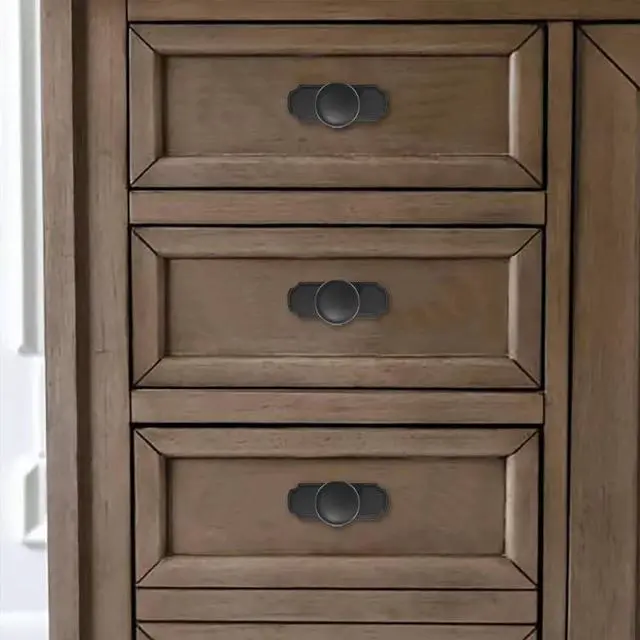 Alt view image 6 of 6 - 10 Pack 1-1/4 inch Backplate for Cabinet Knobs Matte Black Drawer Knobs Cabinet Hardware Vintage Aged with Backplate