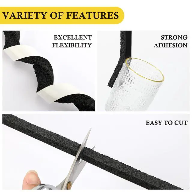 Alt view image 4 of 7 - AC Window Seal Foam Tape, 1" x 1" Thick Foam Weather Strip, Black | High Resilience Foam Tape Seals Large Gaps Around Ac Windows and Doors, 6.5ft x 2 Rolls, Strong Adhesive, Install in Minutes