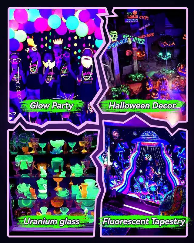 Alt view image 2 of 7 - 2 Pack 42W LED Black Light Bar, Glow Party Supplies, Halloween Blacklight | 6FT Cord+Switch+Plug, for Neon Parties, Fluorescent Poster Tapestry, Body Paint, Classroom, Bedroom, for Cabinet