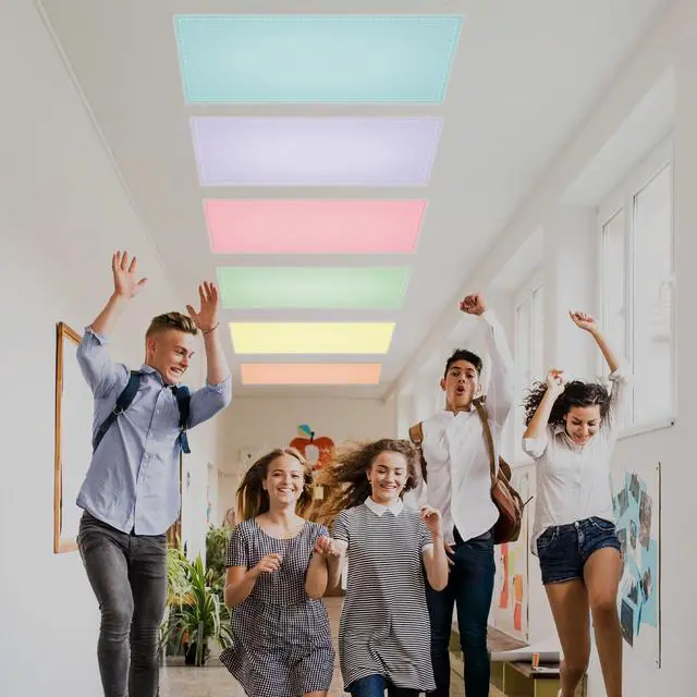 Alt view image 4 of 7 - 6PCS Fluorescent Light Covers, 4x2 Feet Magnetic Light Cover Fluorescent Lights Shade Panel Positive Inspirational Ceiling Lights Filters for Office Classroom Home Drop Ceiling Pastel
