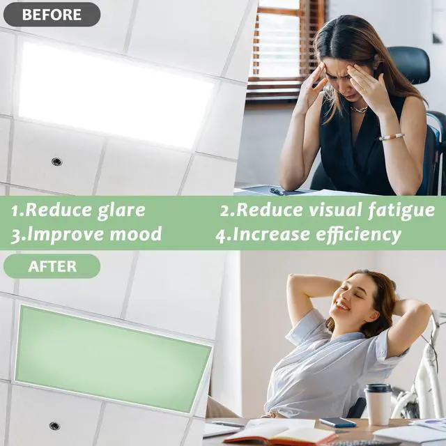 Alt view image 7 of 7 - 6PCS Fluorescent Light Covers, 4x2 Feet Magnetic Light Cover Fluorescent Lights Shade Panel Positive Inspirational Ceiling Lights Filters for Office Classroom Home Drop Ceiling Pastel