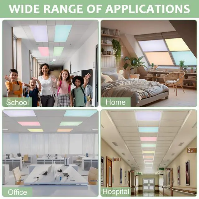Alt view image 6 of 7 - 6PCS Fluorescent Light Covers, 4x2 Feet Magnetic Light Cover Fluorescent Lights Shade Panel Positive Inspirational Ceiling Lights Filters for Office Classroom Home Drop Ceiling Pastel