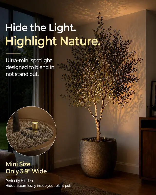 Alt view image 5 of 7 - Spotlight Indoor with Remote, Mini uplights, Wireless Art Lights | 4000mAh Rechargeable Battery, Wireless, Timer, Dimmable, 3 Color Temps, Plant, Picture, Displays, 2-Pack
