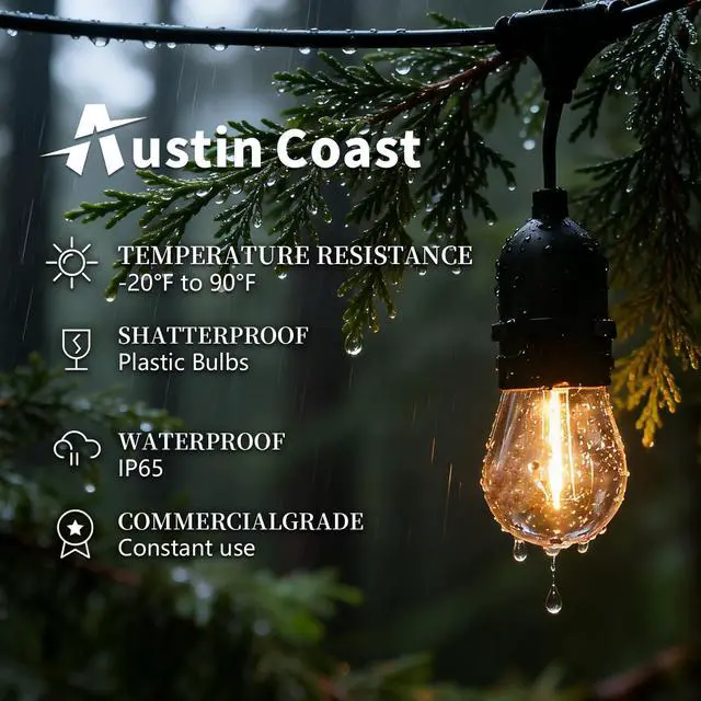 Alt view image 5 of 7 - S14 Replacement LED Light Bulbs, 1W S14 LED Bulbs, Outdoor String Lights | Shatterproof & Waterproof S14 LED Bulbs, E26 Base Patio LED Light Bulbs, Warm White 2200K Plastic 70LM Non-Dimmable 48 Pack