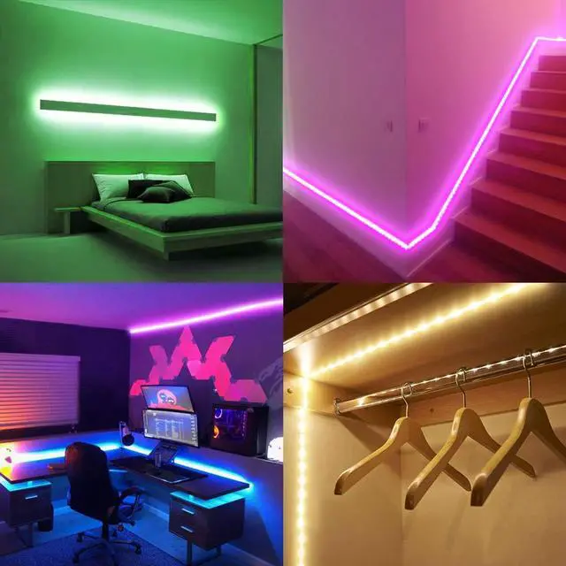 Alt view image 2 of 7 - Led Strip Lights 16.4ft Waterproof Color Changing Led Lights with Remote Controller