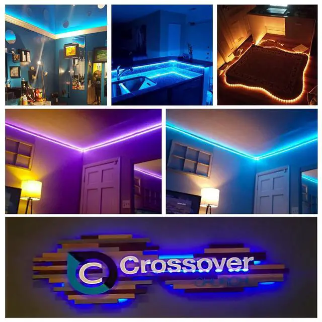 Alt view image 7 of 7 - Led Strip Lights 16.4ft Waterproof Color Changing Led Lights with Remote Controller