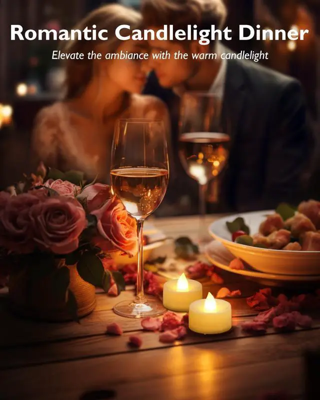 Alt view image 7 of 7 - 12-Pack Remote Flameless LED Battery Tea Light Candles, 400+Hrs | 2/4/6/8H Timer Flickering Tealight Votives for Halloween Pumpkins, Christmas Decor, Weddings and Home Ambiance