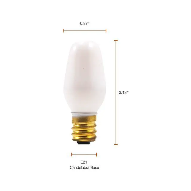 Alt view image 5 of 5 - 13544-7C7/W/BL/4PK 120V Night Light Bulb,Incandescent, Warm White 7 watts