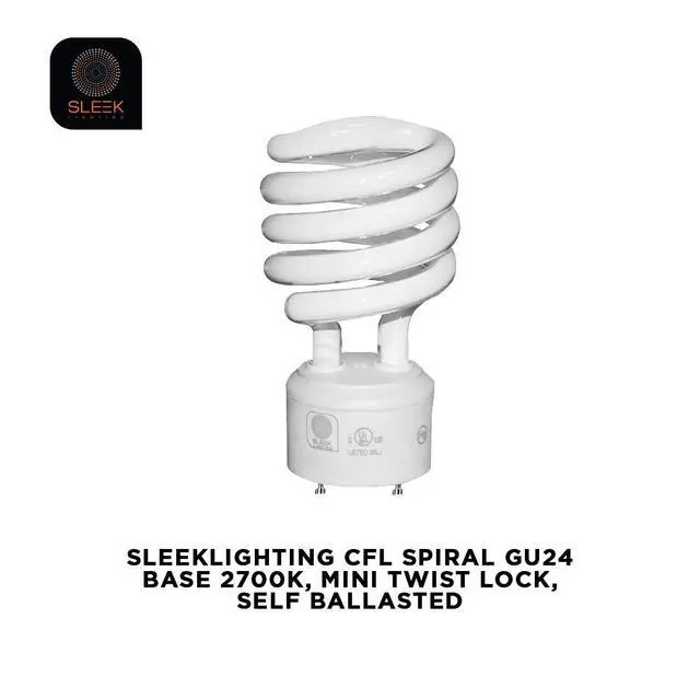 Alt view image 4 of 7 - GU24 23W T2 Spiral CFL Light Bulb 2700K Warm White 2-Prong