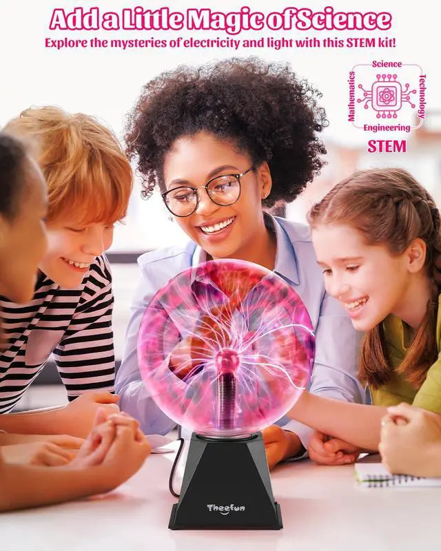 Alt view image 4 of 7 - Plasma Ball 8 Inch Plasma Lamp Touch & Sound Sensitive Plasma Globe | Red Electric Lightning Novelty Light for Parties, Home, Prop, Room Decoration