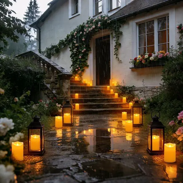 Alt view image 5 of 7 - Flameless Candles 4" 5" 6" Set of 6 Outdoor Indoor Pillars Battery Operated Flickering Candles Include 8-Key Remote Timer Function, Ivory Fake Plastic Candles for Wedding, Aniversary,Christmas Decor