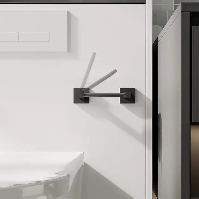 Alt view image 2 of 7 - Matte Black Toilet Paper Holder Wall Mount for Bathroom
