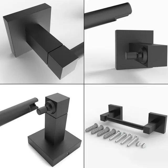 Alt view image 4 of 7 - Matte Black Toilet Paper Holder Wall Mount for Bathroom