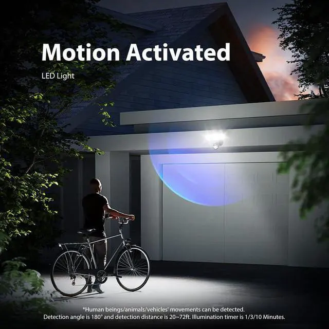 Alt view image 5 of 7 - 100W LED Motion Sensor Outdoor Lights, Dusk to Dawn Flood Light Outdoor Motion Sensor, Hardwired Security Lights Floodlights Outside 11000LM 6500K Daylight IP65 Waterproof (Black)