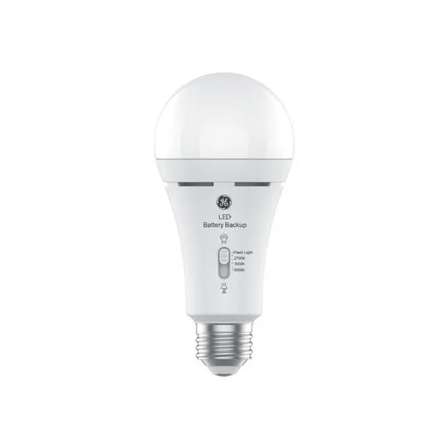 Alt view image 3 of 7 - LED+ Battery Backup Emerncy Light Bulbs A21, 3 Colors, 2 Pack | Stays on during power outas, built-in recharable battery, 3 color temperatures, A21 LED, flashlight mode, emerncy ready