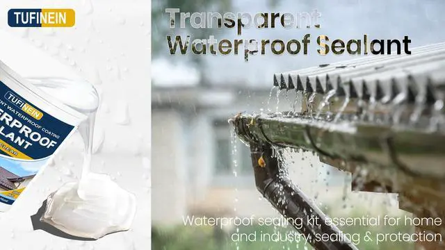 Alt view image 7 of 7 - Transparent Waterproof Coating, 35oz Invisible Waterproof Agent Indoor & Outdoor Sealant Water-Based Clear Sealant Roofs, Walls, Garden, Terraces