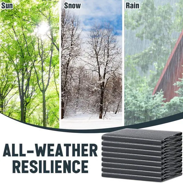 Alt view image 5 of 7 - 8 Pack 4 x 6 ft 5.5 Mil Tarps Heavy Duty Waterproof Tarp Multi Purpose Tent Cover for Home Boats Cars Camping Patio Furniture Roof Emergency Rain Protective Cover, Grey