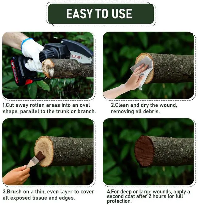 Alt view image 6 of 7 - Tree Wound Sealer & Dressing, 500g Tree Pruning Sealer for Cut, Damaged Bark, Grafting Effective Tree Repair Sealant for Shrub, Bonsai, Rose, Orchard | Horticulture Grade Seal Formula
