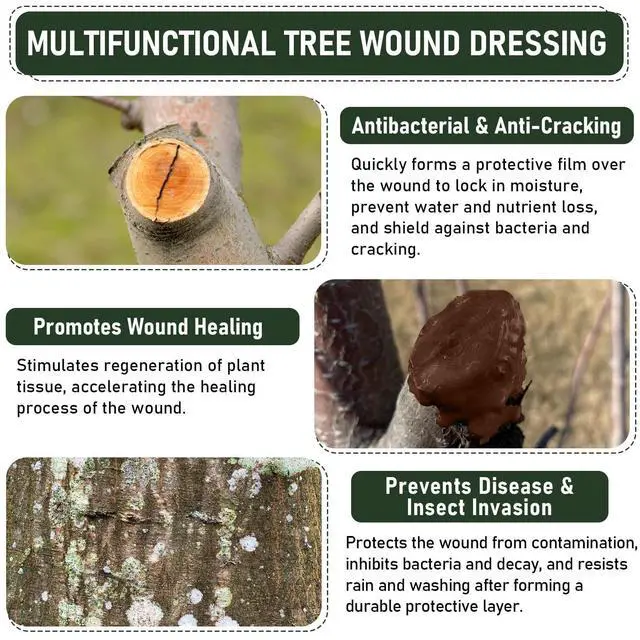 Alt view image 7 of 7 - Tree Wound Sealer & Dressing, 500g Tree Pruning Sealer for Cut, Damaged Bark, Grafting Effective Tree Repair Sealant for Shrub, Bonsai, Rose, Orchard | Horticulture Grade Seal Formula