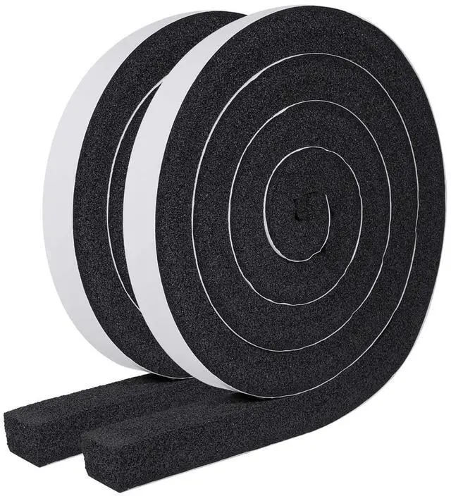 Main image of Foam Weather Stripping Door Seal 1 Inch W x 1 Inch T x 13 FT | Foam Tape Strip with Strong Adhesive and High Resilience Air Conditioner Foam Insulation for Windows, AC, 6.5ft X 2 Rolls
