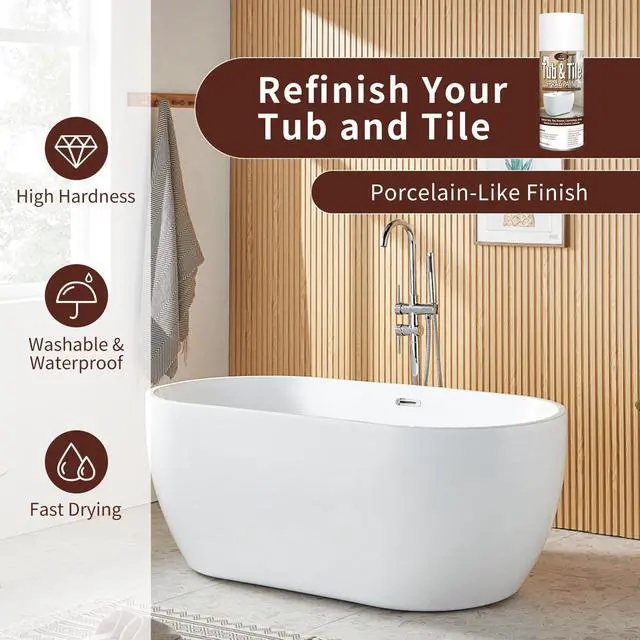 Alt view image 3 of 7 - Tile Paint, White Tub and Tile Refinishing Spray Paint Waterproof White Spray Tile Paint Bathtub Refinishing Kit for Tiles Ceramic Porcelain Fiberglass Bathroom Walls Bathtubs Sinks Countertop Toilets