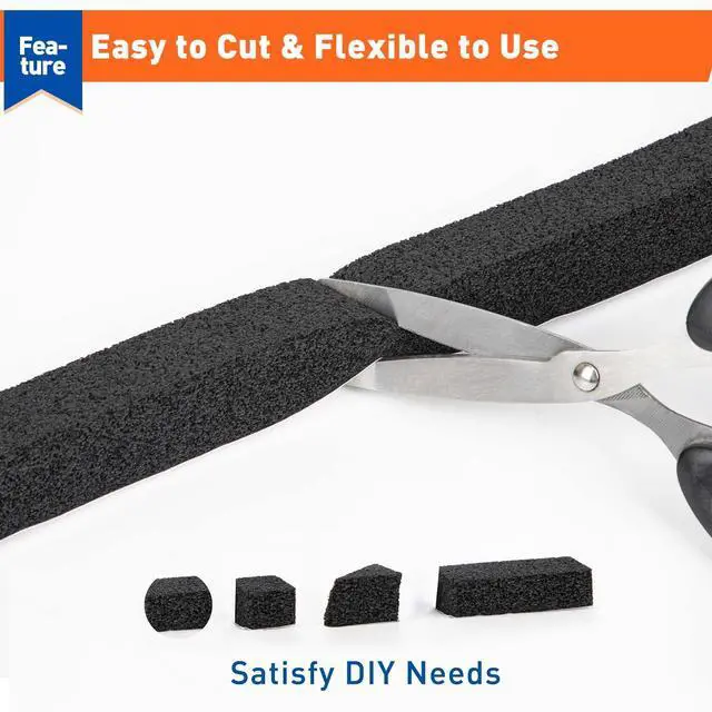 Alt view image 5 of 7 - Foam Weather Stripping Door Seal 1 Inch W x 1 Inch T x 13 FT | Foam Tape Strip with Strong Adhesive and High Resilience Air Conditioner Foam Insulation for Windows, AC, 6.5ft X 2 Rolls